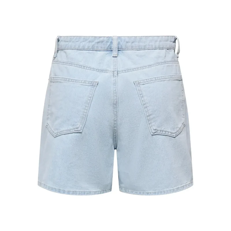 Only Jean bleu clair en coton mélangé pour femme Shorts