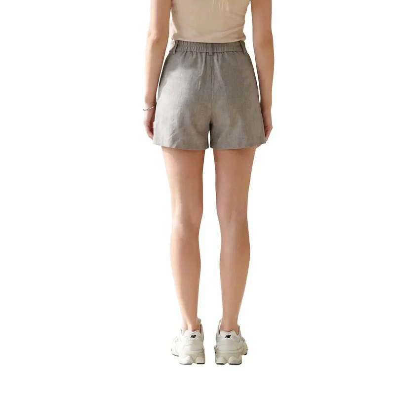 Only Robe cintrée en polyester gris pour femme Shorts