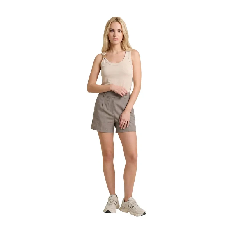 Only Robe cintrée en polyester gris pour femme Shorts