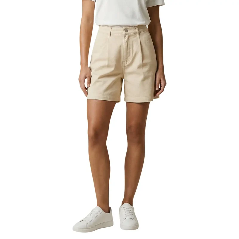 Jacqueline De Yong Jean plissé en coton vert pour femme Shorts