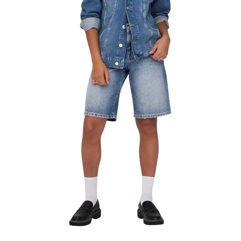 Only Jean bleu pour femme Shorts Coton biologique Fit