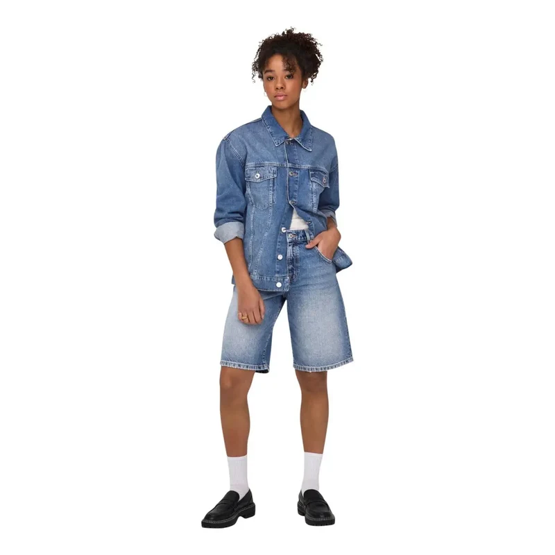 Only Jean bleu pour femme Shorts Coton biologique Fit