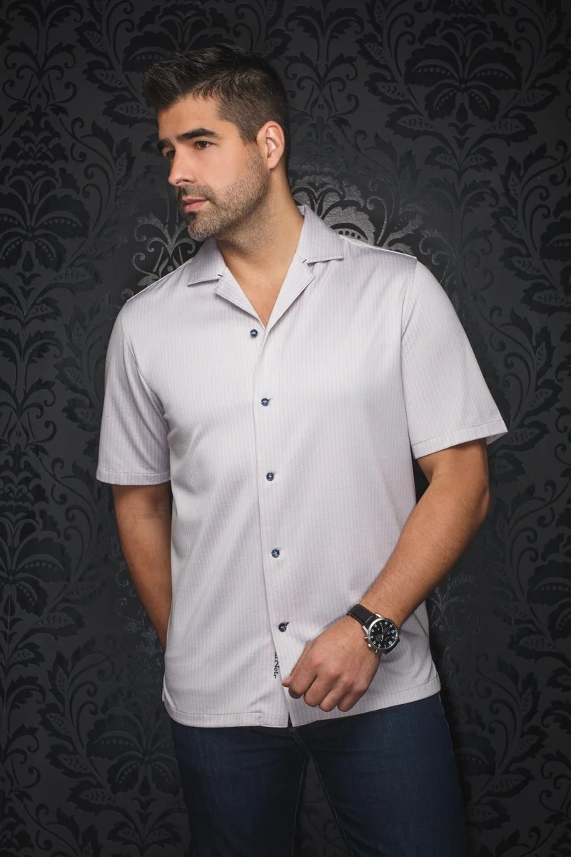 Manches Courtes Flat Collar | WAIKIKI, Stone