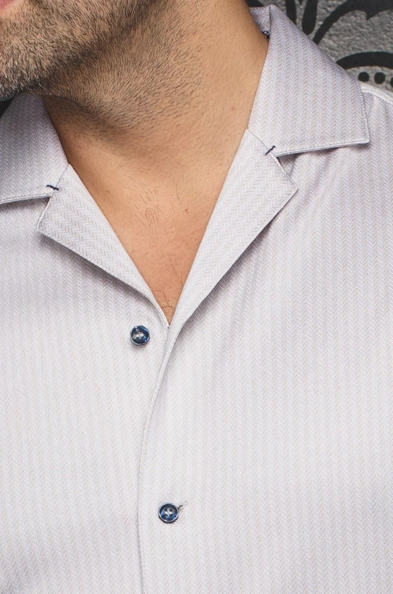 Manches Courtes Flat Collar | WAIKIKI, Stone
