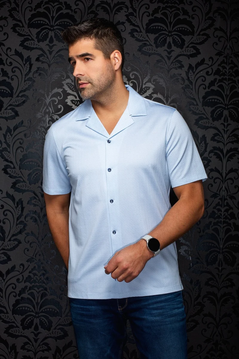 Manches Courtes Flat Collar | KAYANTA, Blue