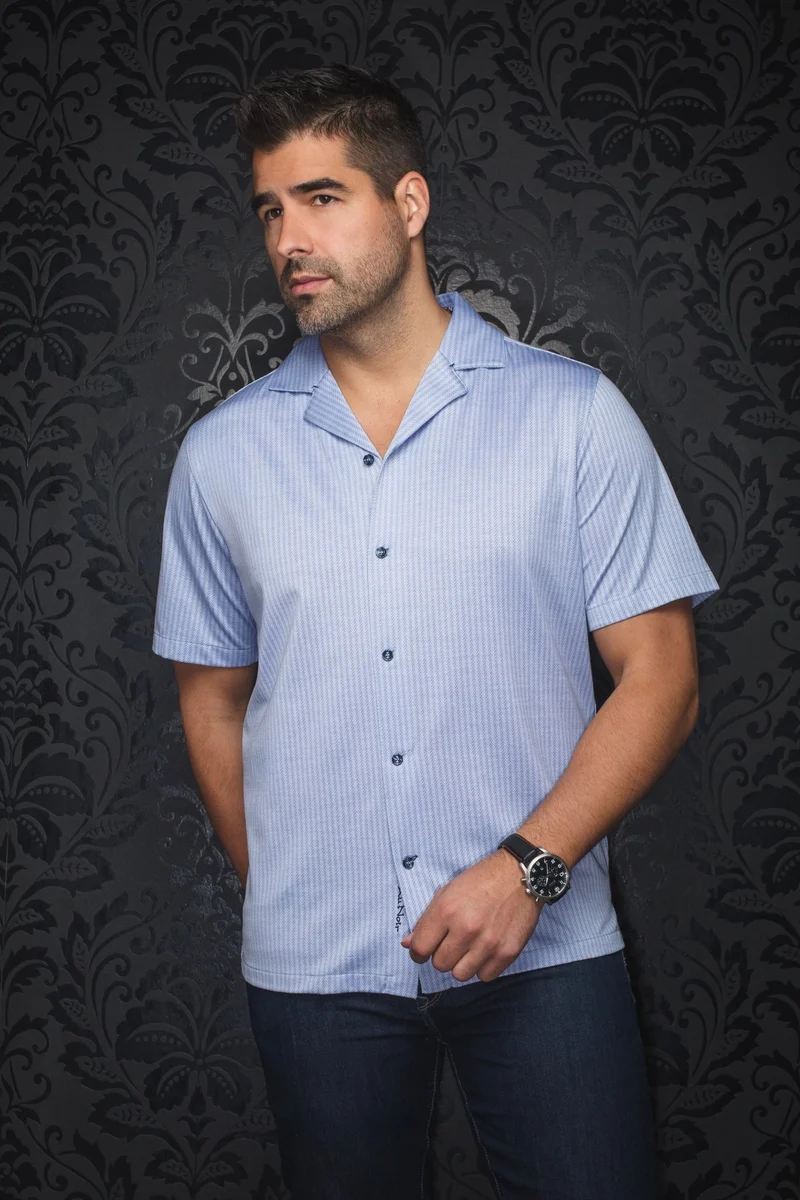 Manches Courtes Flat Collar | WAIKIKI, Light Blue