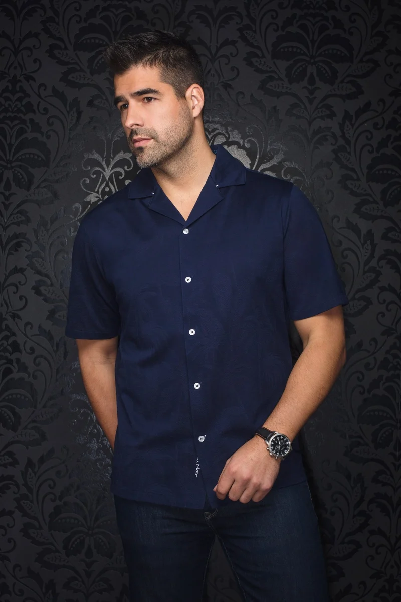 Manches Courtes Flat Collar | BRAHEA, Navy