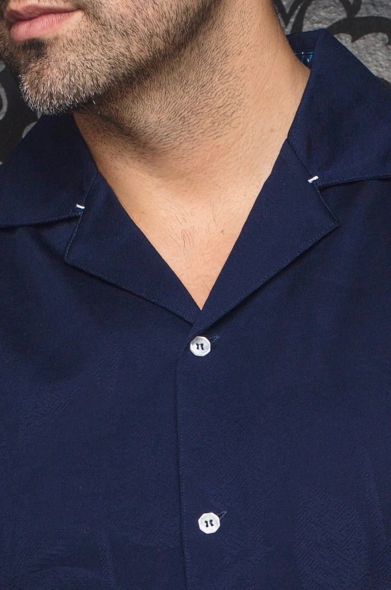 Manches Courtes Flat Collar | BRAHEA, Navy