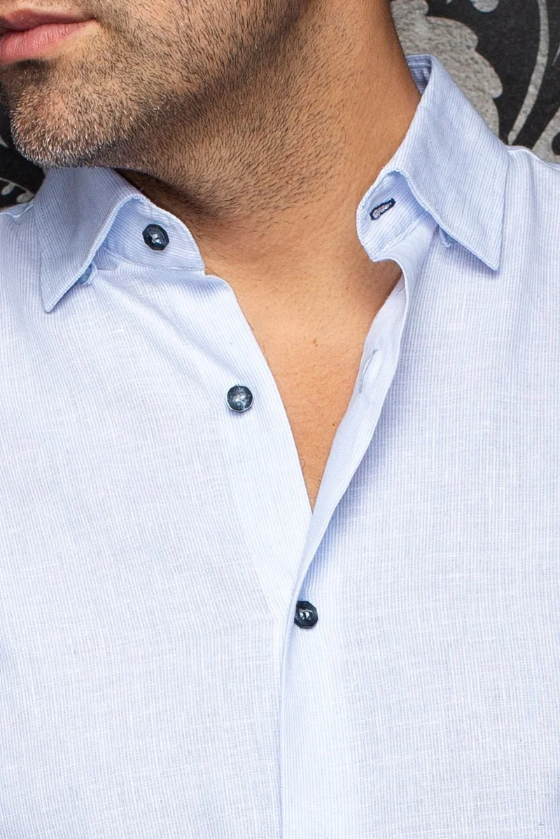 CHEMISE EN LIN | GERE, Blue