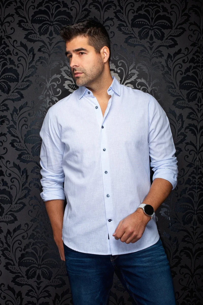 CHEMISE EN LIN | GERE, Blue