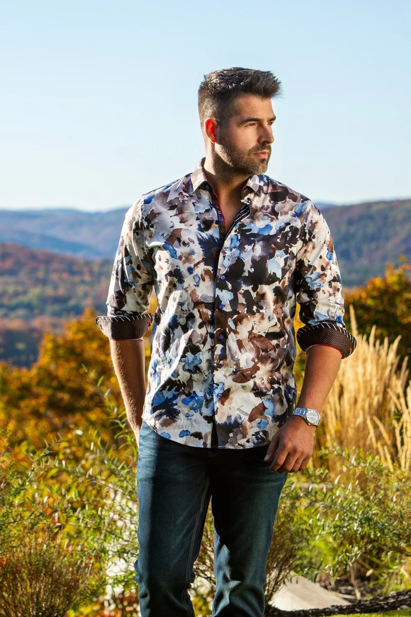 CHEMISE | MAGNUS, Blue Brown