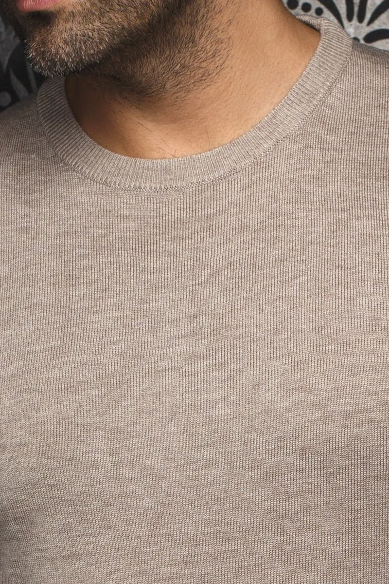 CHANDAIL EN LAINE MÉRINOS | MARINI, taupe