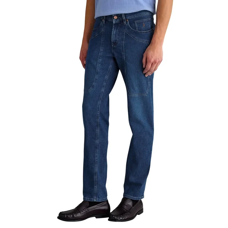 Jeckerson Men Jeans bleus en coton biologique à coupe slim JUPPA077