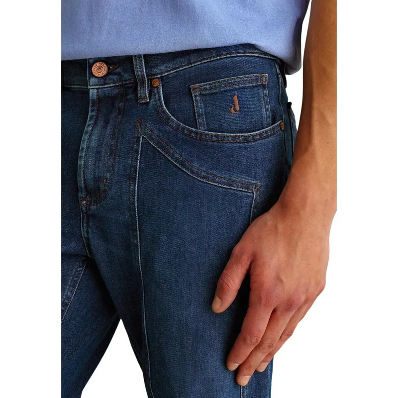 Jeckerson Men Jeans bleus en coton biologique à coupe slim JUPPA077