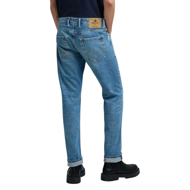 Replay Jeans Homme Bleu Clair Fermeture Éclair Poches MA972 TN