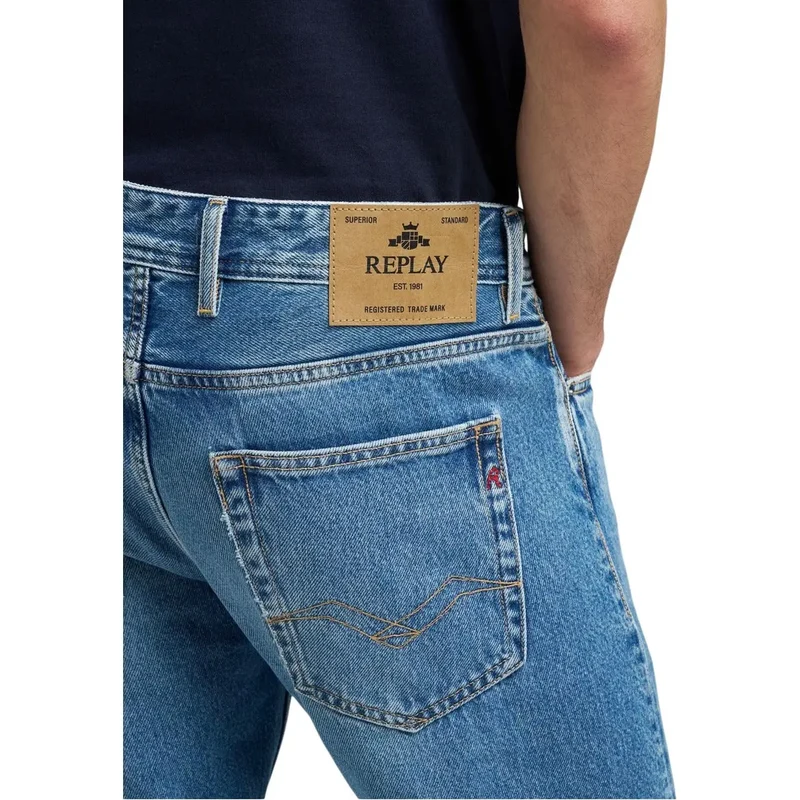 Replay Jeans Homme Bleu Clair Fermeture Éclair Poches MA972 TN
