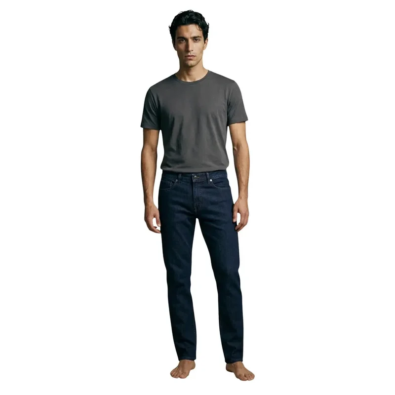 Jean pour hommes Boss Men, bleu, en coton extensible, coupe regular, article 50471017