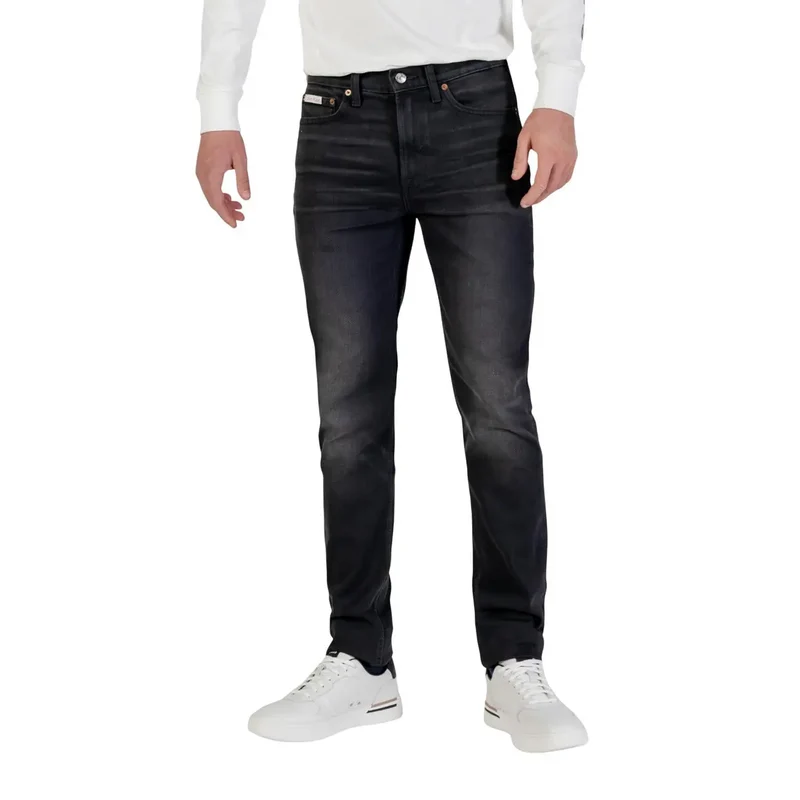 Jean pour homme Calvin Klein Jeans noir à fermeture à boutons en coton