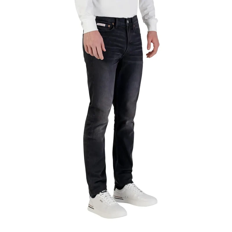 Jean pour homme Calvin Klein Jeans noir à fermeture à boutons en coton