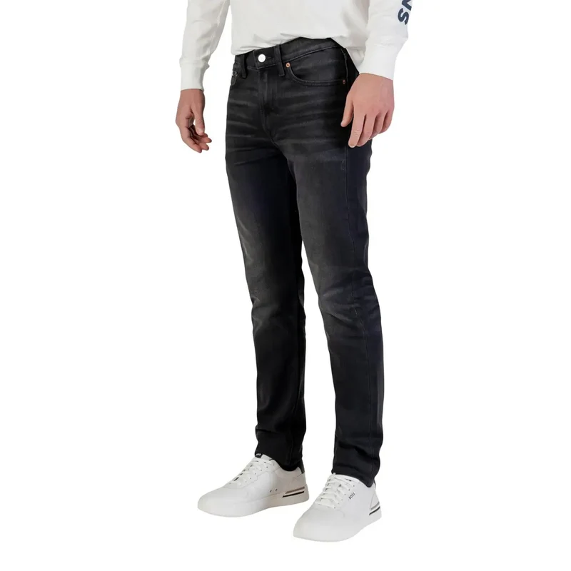 Jean pour homme Calvin Klein Jeans noir à fermeture à boutons en coton