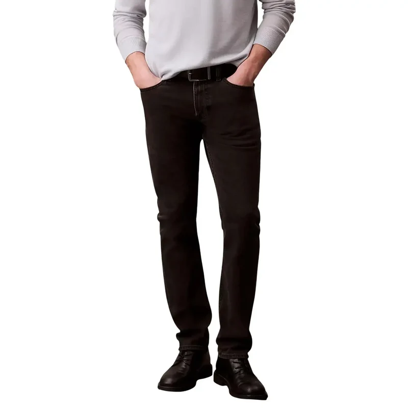 Jeans pour hommes Calvin Klein Jeans en coton noir extensible LV04RB738G