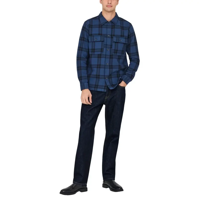 Only and Sons Jeans bleus pour hommes en coton biologique, mélange, 22034942