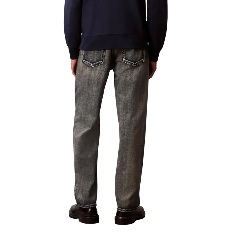 Calvin Klein Jeans pour hommes Jean beige en coton mélangé avec fermeture éclair LV04RC739G