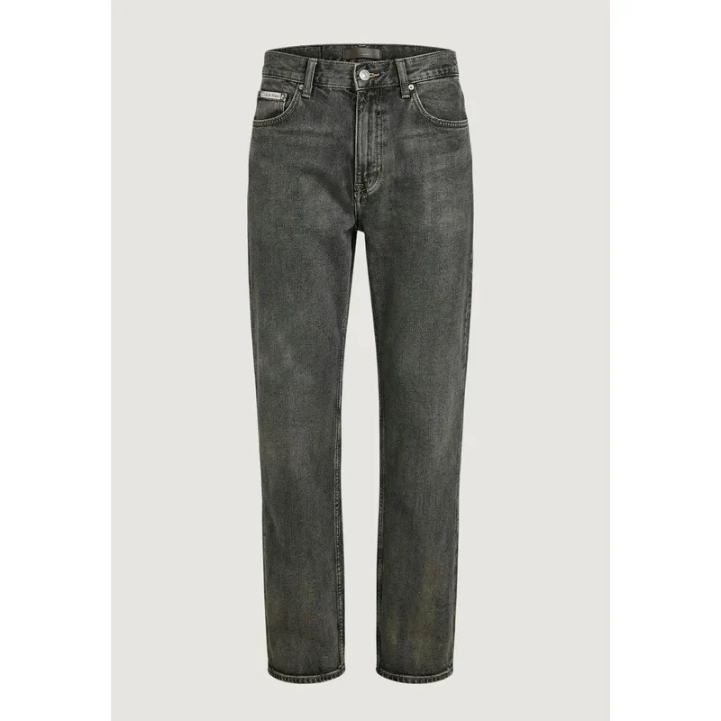 Calvin Klein Jeans pour hommes Jean beige en coton mélangé avec fermeture éclair LV04RC739G