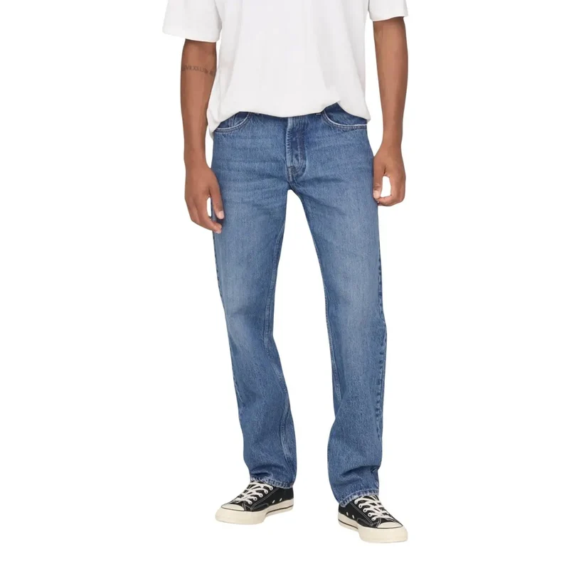 Seuls et Sons – Jean en coton bleu clair pour hommes 22024939