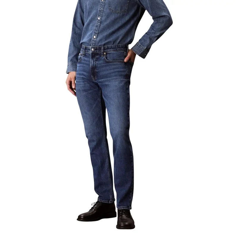 Jeans Calvin Klein Jeans pour hommes en denim de coton bleu LV04RB735G