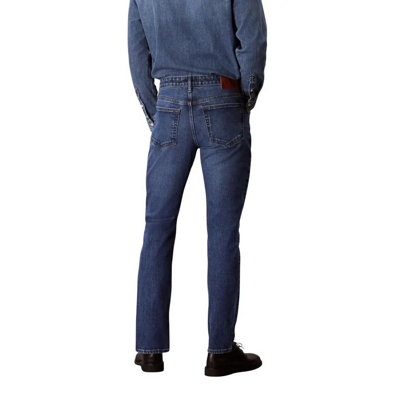 Jeans Calvin Klein Jeans pour hommes en denim de coton bleu LV04RB735G
