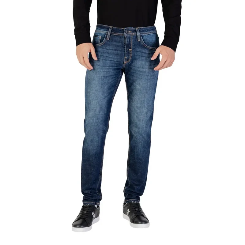 Jean en denim effet usé porté, bleu, Antony Morato Men