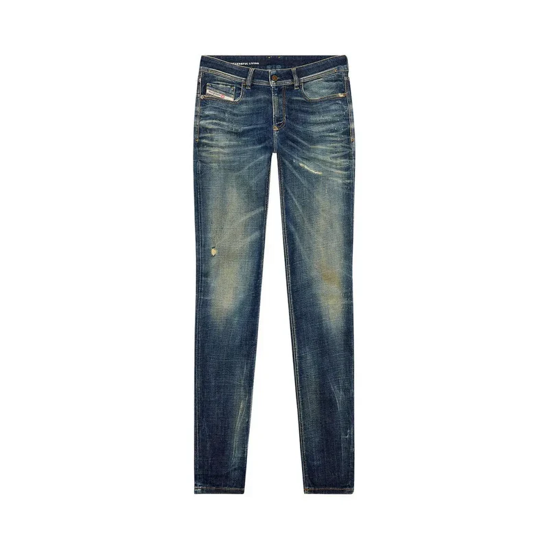 Jeans Diesel Homme Bleu Effet Usé 100 Coton