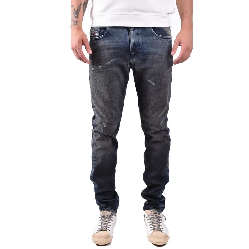 Jeans Diesel Homme Bleu Effet Usé 100 Coton