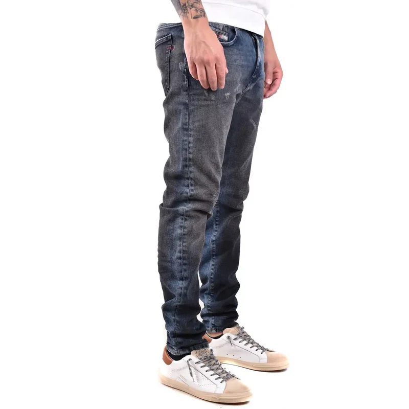 Jeans Diesel Homme Bleu Effet Usé 100 Coton