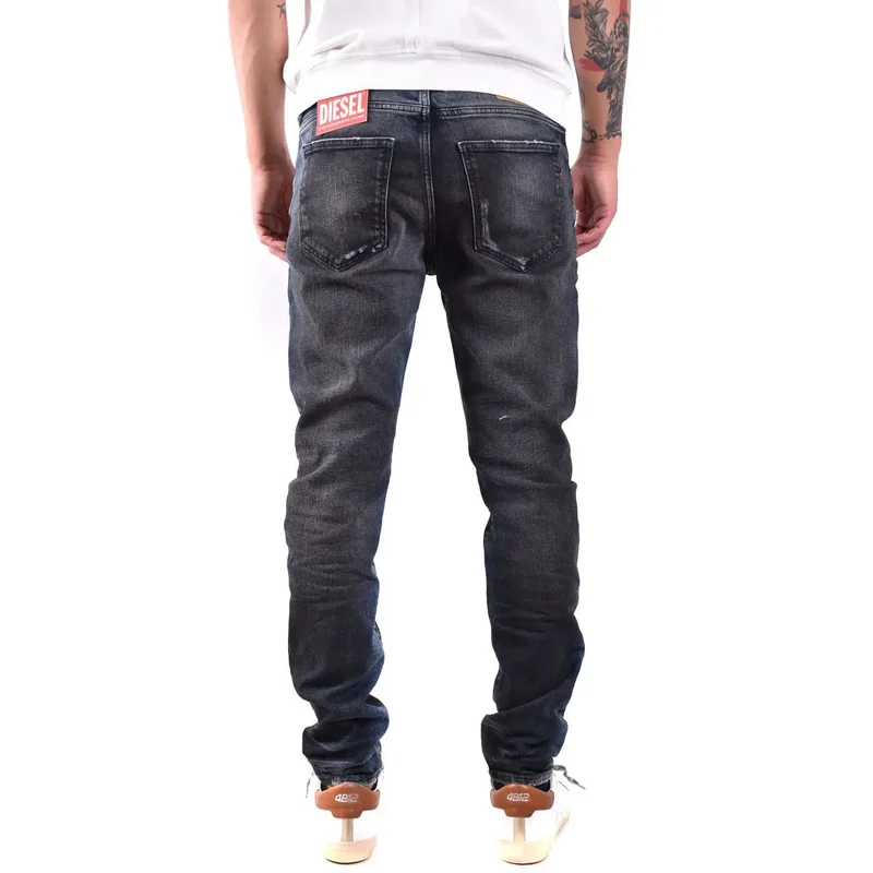 Jeans Diesel Homme Bleu Effet Usé 100 Coton