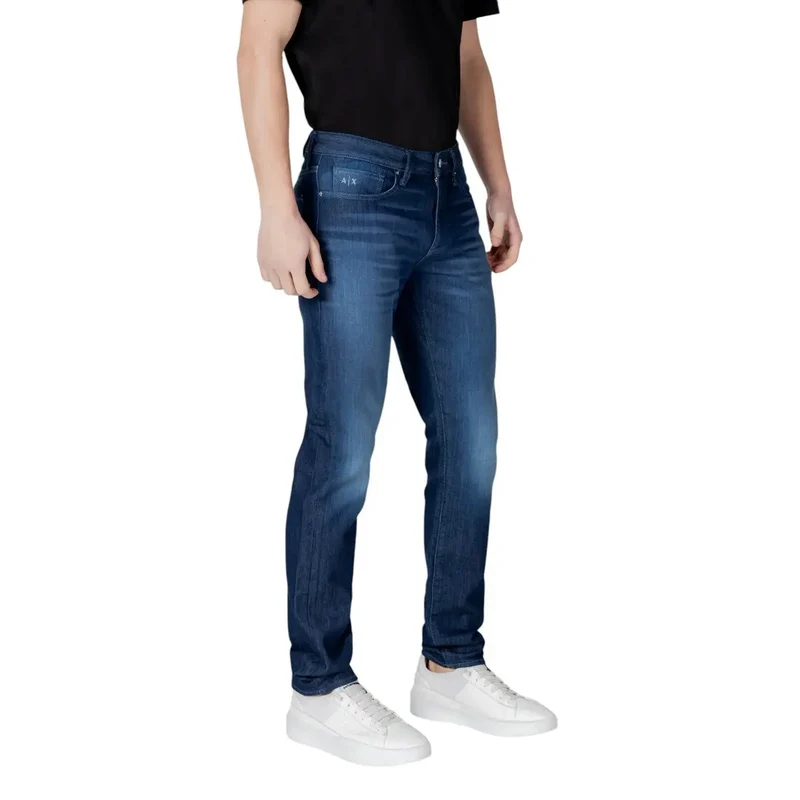 Jeans pour hommes Armani Exchange en coton extensible bleu à coupe slim