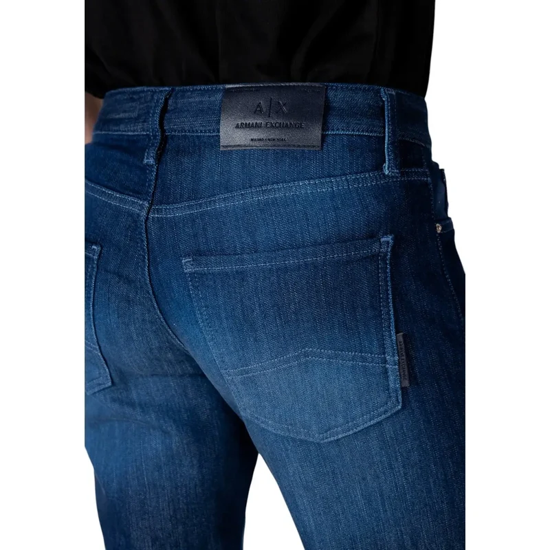 Jeans pour hommes Armani Exchange en coton extensible bleu à coupe slim