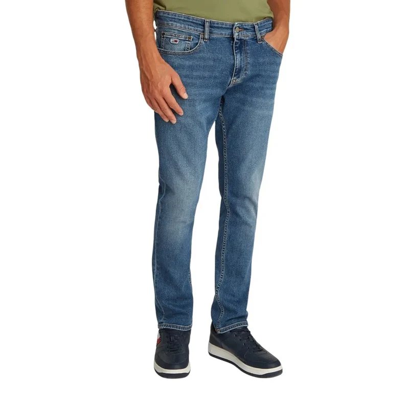 Jean homme Tommy Hilfiger en coton bleu extensible DM0DM21378