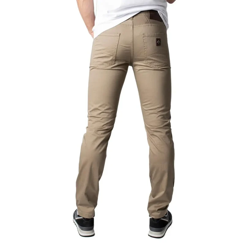 Jeans pour hommes Armani Exchange beige en coton extensible 8NZJ13