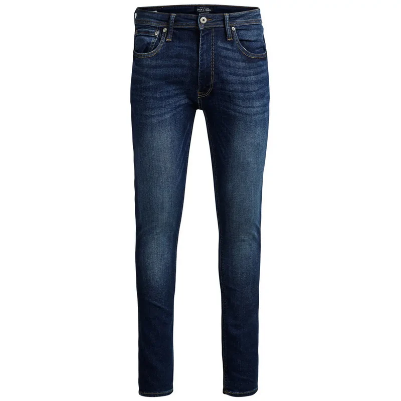 Jean droit stretch uni bleu pour hommes Jack & Jones 12110056