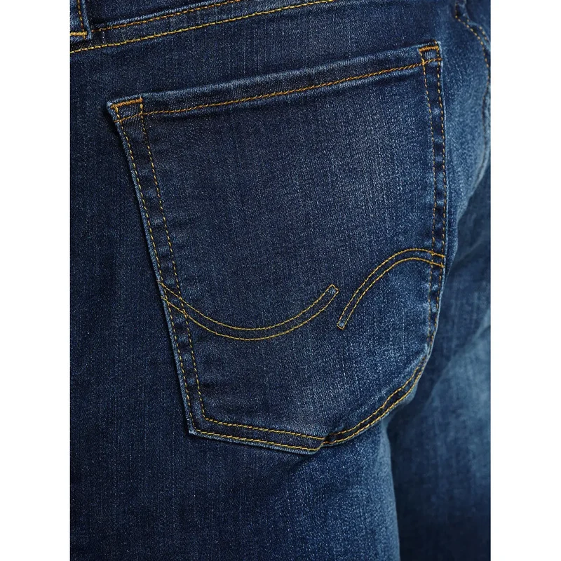 Jean droit stretch uni bleu pour hommes Jack & Jones 12110056