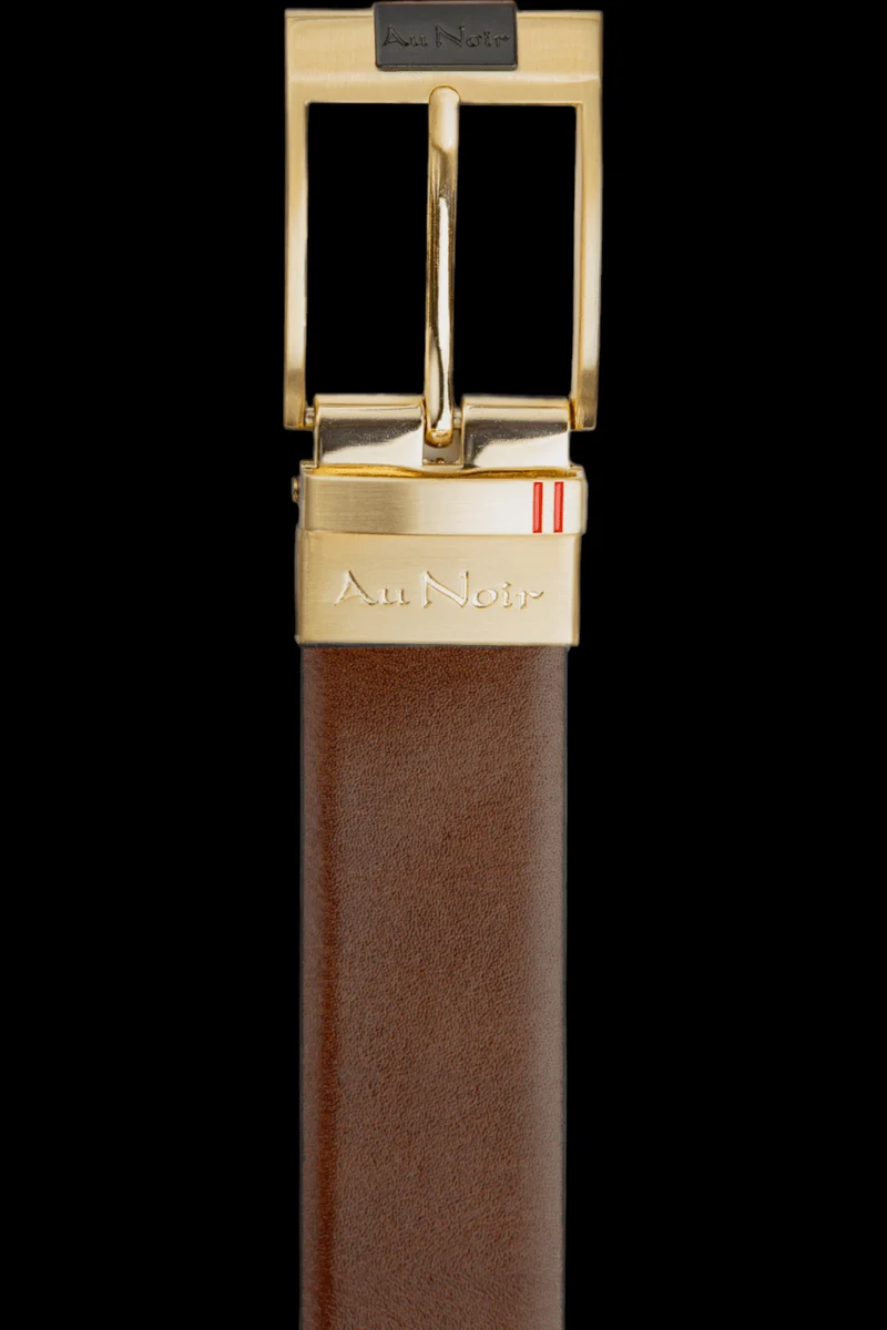 CEINTURE RÉVERSIBLE | DESOTO GOLD, noir-brun