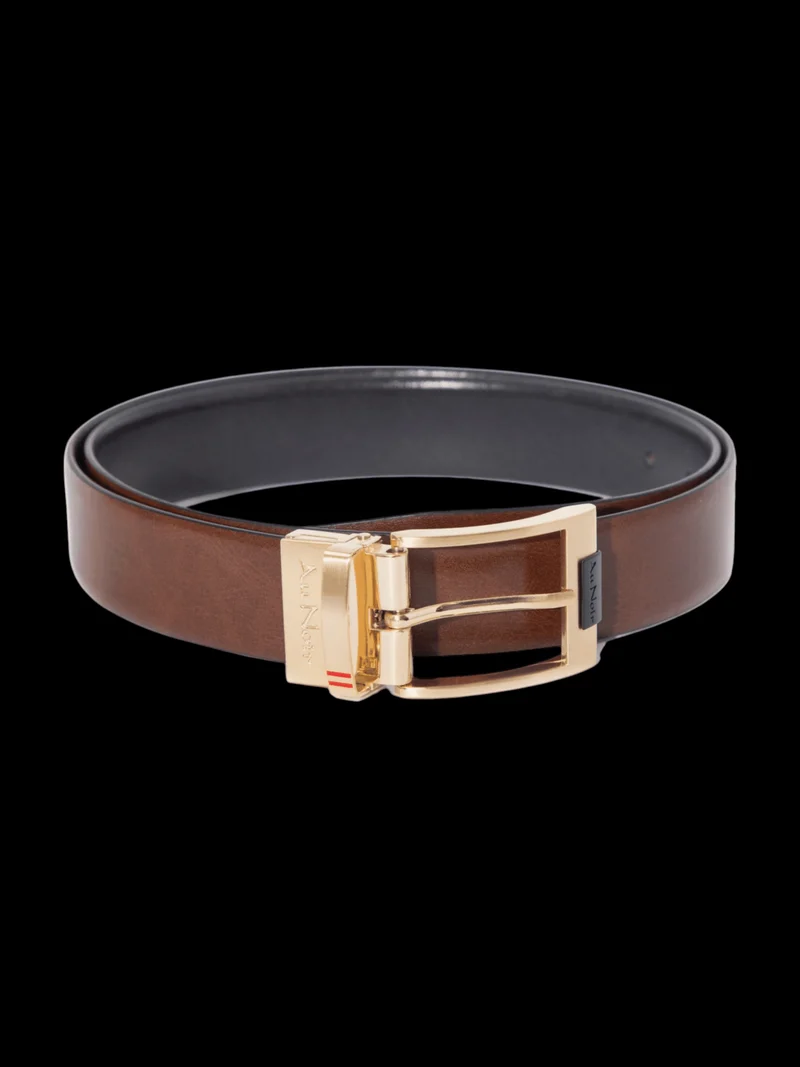 CEINTURE RÉVERSIBLE | DESOTO GOLD, noir-brun