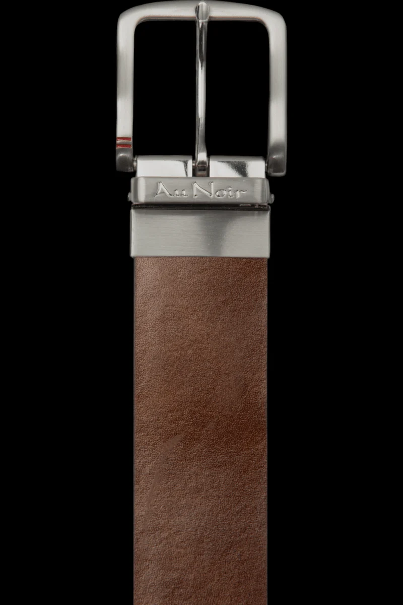 CEINTURE RÉVERSIBLE | STRAUSS BRUSHED NICKLE, tan-navy