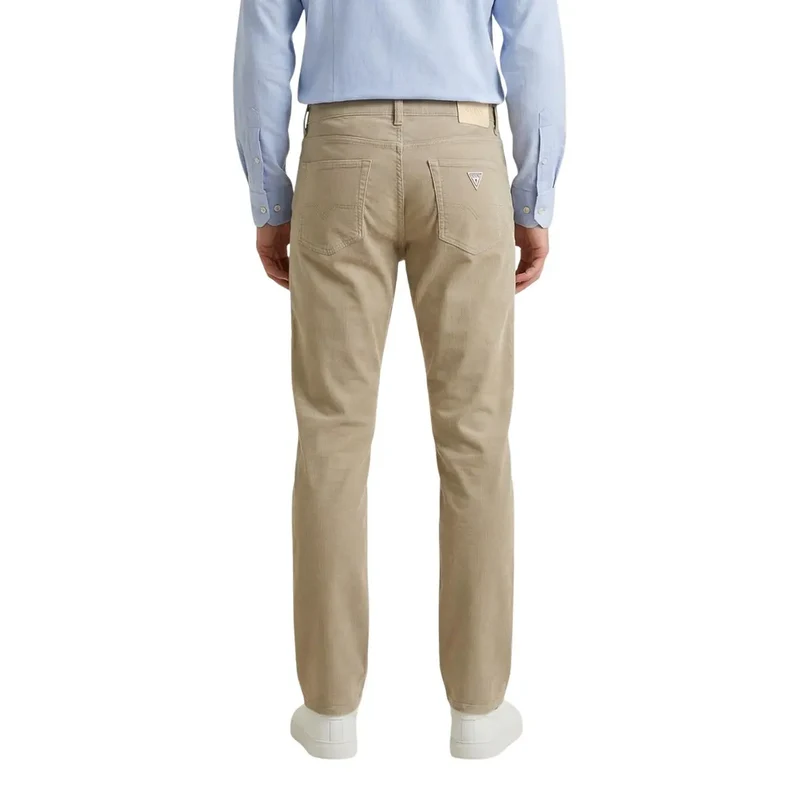 Pantalons Hommes Guess Beige Mélange de Coton Angels Coupe Slim