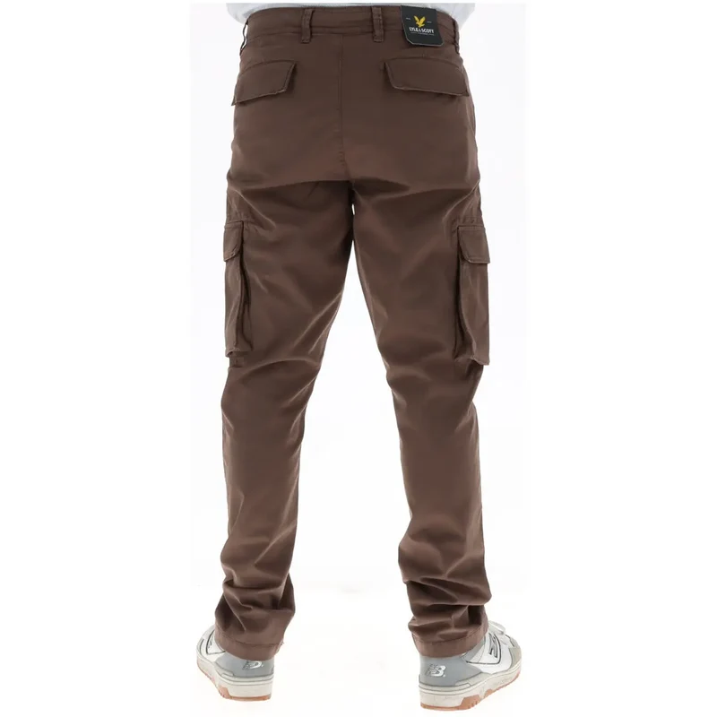Pantalons en coton marron pour hommes Lyle and Scott TR1802ITA