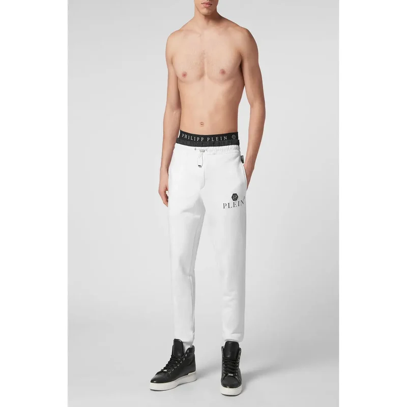 Pantalons Homme Philipp Plein Coton Blanc Printemps Été B44601
