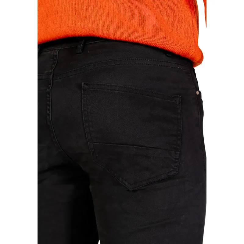 Pantalons Hommes Borghese Gris Mélange de Coton Coupe Slim Taille 31