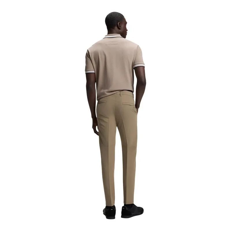 Pantalons pour Hommes Patron Beige Polyester Élasthanne Étirement Coupe Slim
